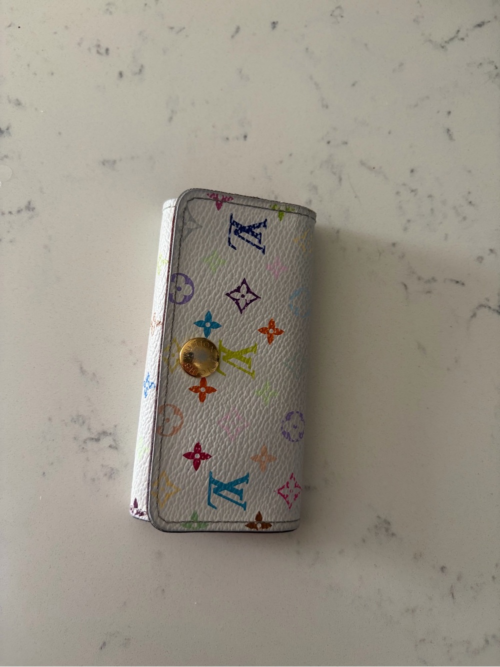 Louis Vuitton White Multicolor Monogram Key Holder Case